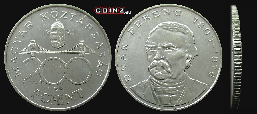 200 forintów 1994-1998 - monety Węgier