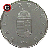 10 forintów od 2012 - układ awersu do rewersu