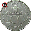 200 forintów 1994-1998 - układ awersu do rewersu