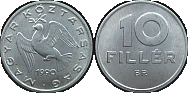 Monety Węgier - 10 fillerów 1990-1997