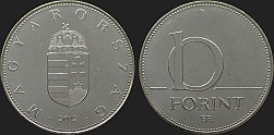 Monety Węgier - 10 forintów od 2012