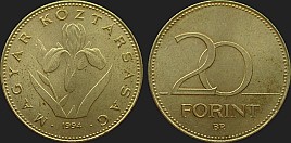 Monety Węgier - 20 forintów 1992-2011