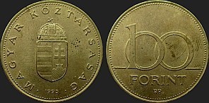 Monety Węgier - 100 forintów 1992-1998