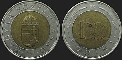 Monety Węgier - 100 forintów 1996-2011