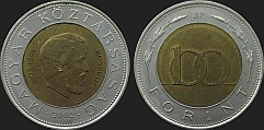 Monety Węgier - 100 forintów 2002 Lajos Kossuth