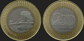 Monety Węgier - 200 forintów 2009-2011