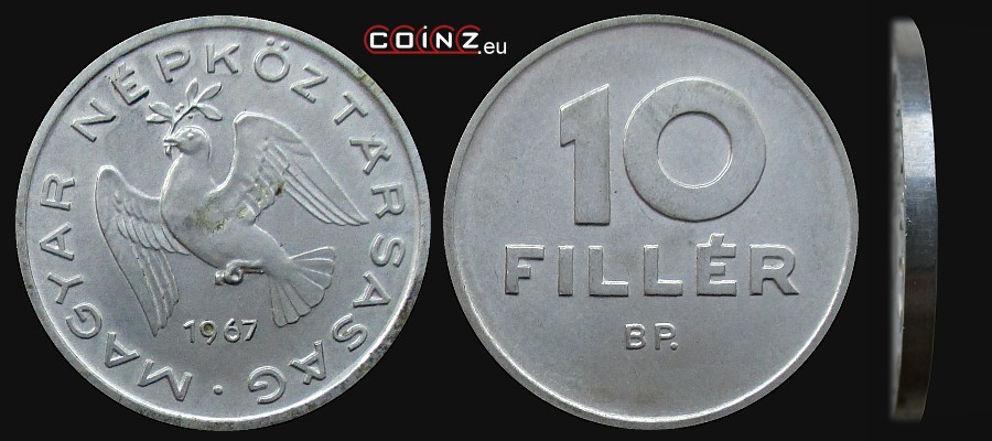 10 fillerów 1967-1989 - monety Węgier