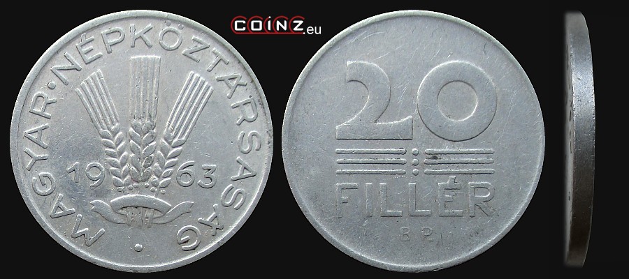 20 fillerów 1953-1966 - monety Węgier