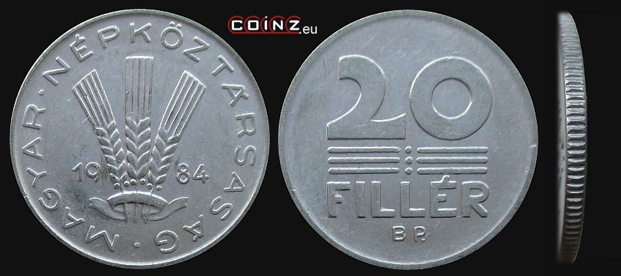 20 fillerów 1967-1989 - monety Węgier