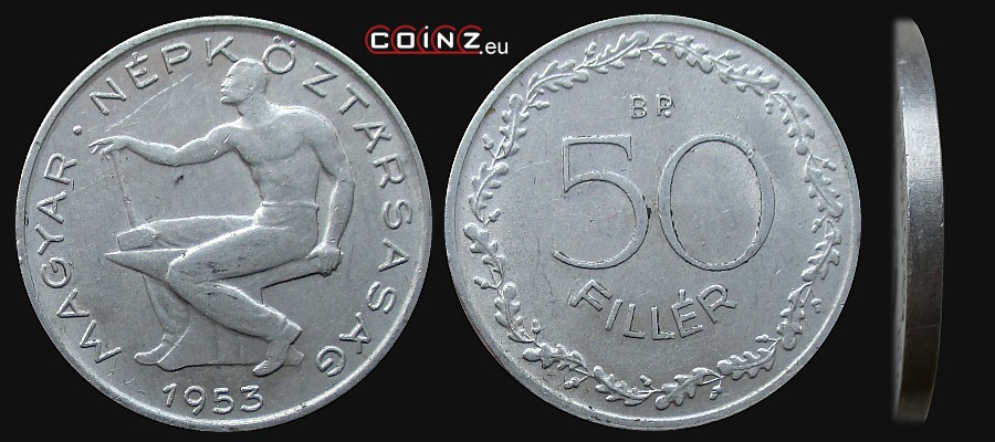 50 fillerów 1953-1966 - monety Węgier