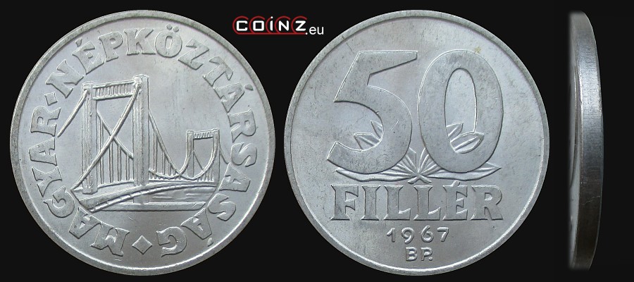 50 fillerów 1967-1989 - monety Węgier