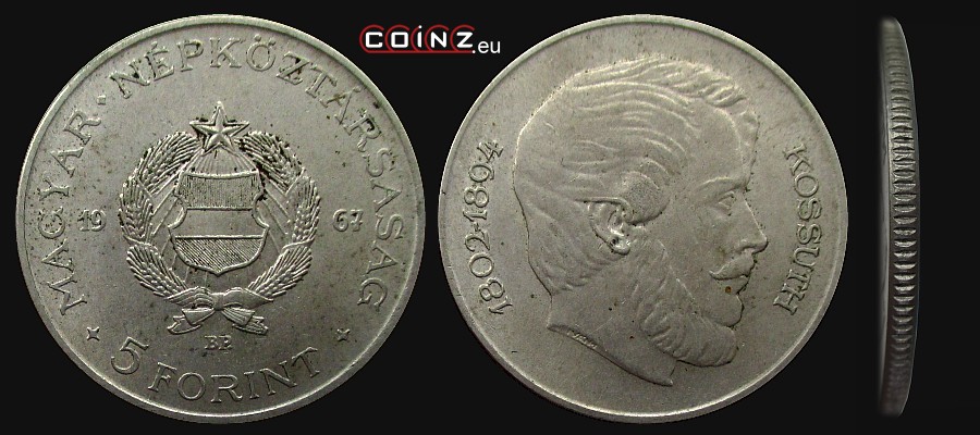 5 forintów 1967-1968 - monety Węgier