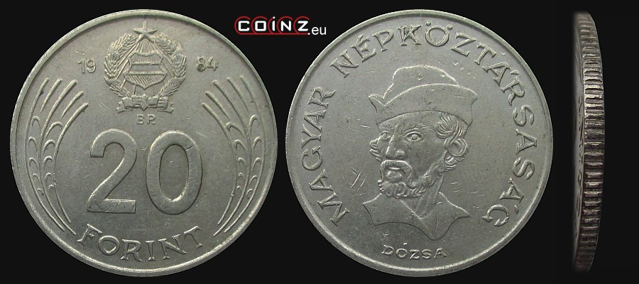 20 forintów 1982-1989 - monety Węgier