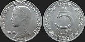 Monety Węgier - 5 fillerów 1953-1989
