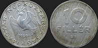 Monety Węgier - 10 fillerów 1950-1966