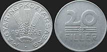Monety Węgier - 20 fillerów 1953-1966