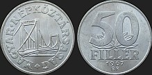 Monety Węgier - 50 fillerów 1967-1989