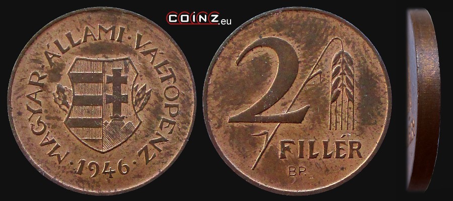 2 fillery 1946-1947 - monety Węgier