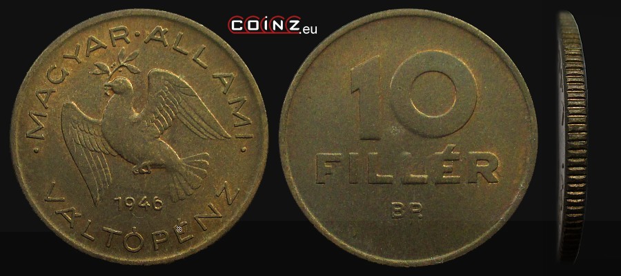 10 fillerów 1946-1950 - monety Węgier