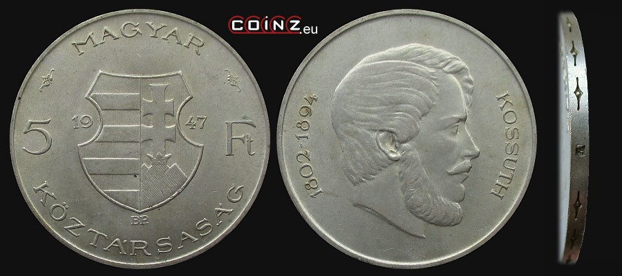 5 forintów 1947 - monety Węgier