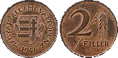 Monety Węgier - 2 fillery 1946-1947