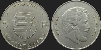Monety Węgier - 5 forintów 1947