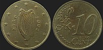 Monety Irlandii - 10 euro centów 2002-2006