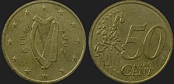 Monety Irlandii - 50 euro centów 2002-2006