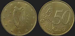 Monety Irlandii - 50 euro centów od 2007