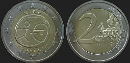 Monety Irlandii - 2 euro 2009 10 Rocznica Unii Gospodarczej i Walutowej