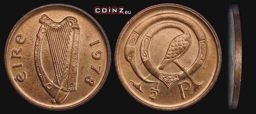 1/2 pensa 1971-1986 - monety Irlandii