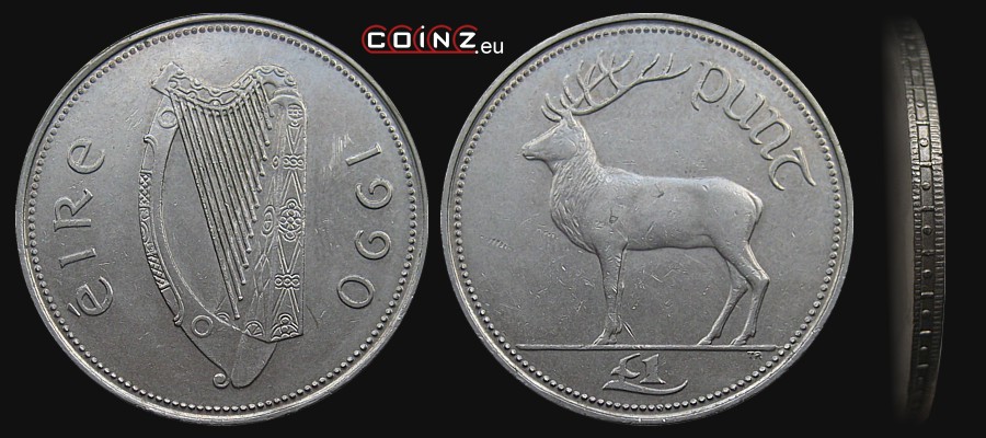1 funt 1990-2000 - monety Irlandii