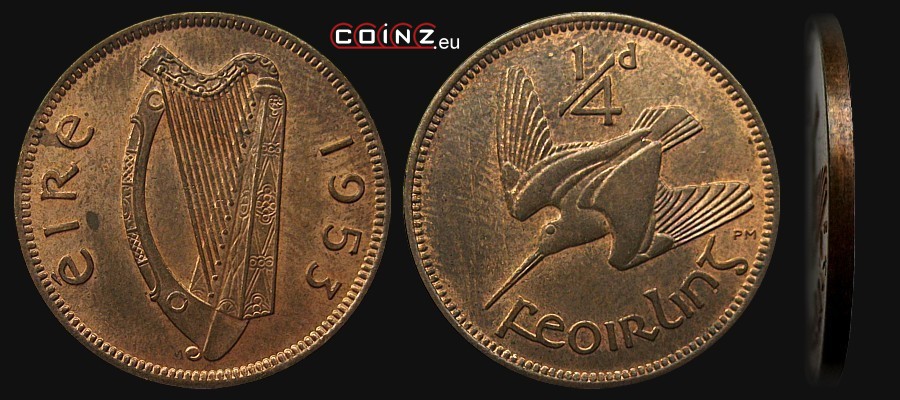 1/4 pensa 1939-1966 - monety Irlandii