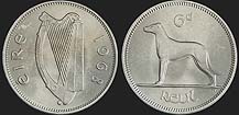Monety Irlandii - 6 pensów 1942-1969