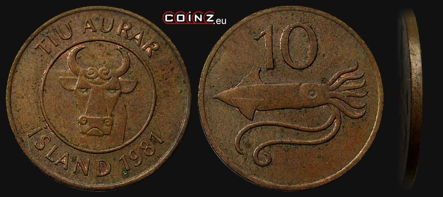 10 aurar 1981 - monety Islandii