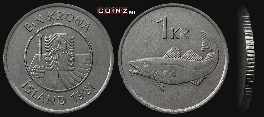 1 korona 1981-1987 - monety Islandii