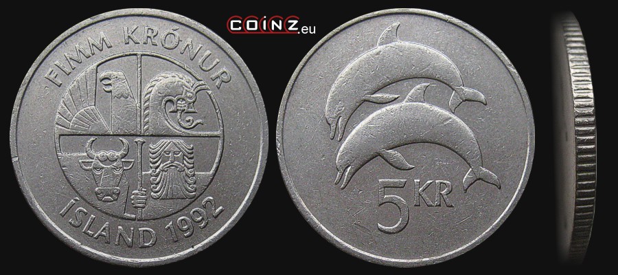 5 koron 1981-1992 - monety Islandii