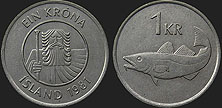 Monety Islandii - 1 korona 1981-1987