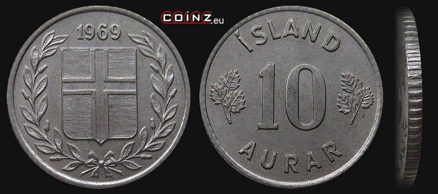 10 aurar 1946-1969 - monety Islandii
