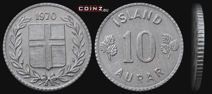 10 aurar 1970-1974 - monety Islandii