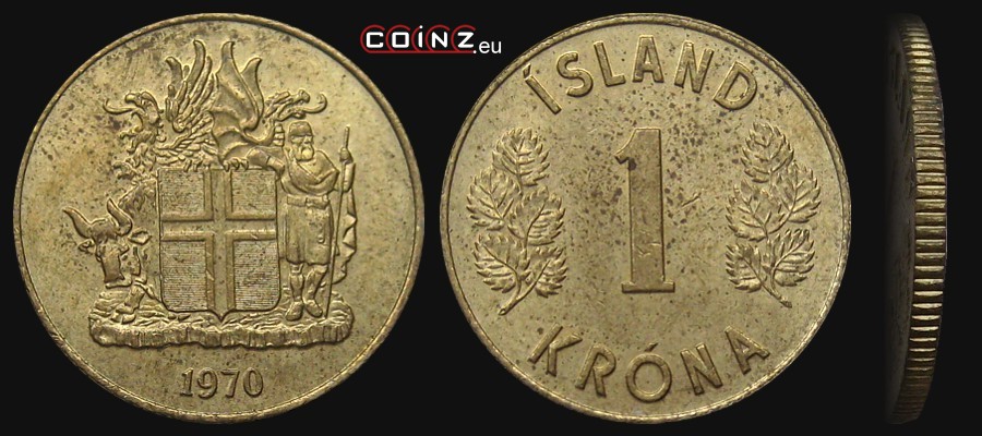 1 korona 1957-1975 - monety Islandii