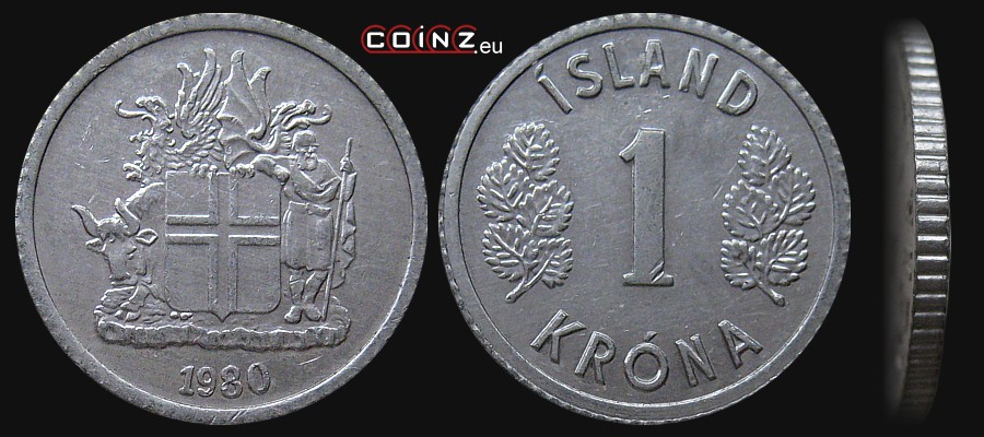 1 korona 1976-1980 - monety Islandii