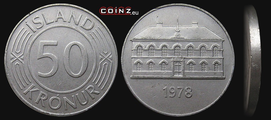 50 koron 1970-1980 - monety Islandii