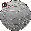 50 koron 1970-1980 - układ awersu do rewersu