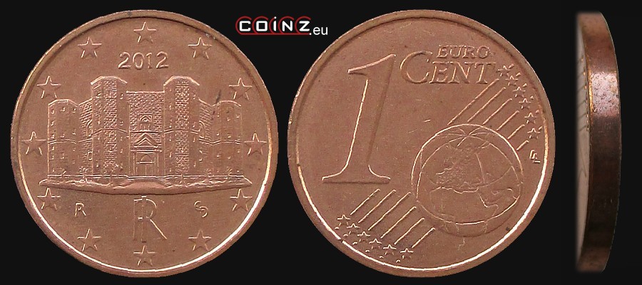 1 euro cent od 2002 - monety Włoch