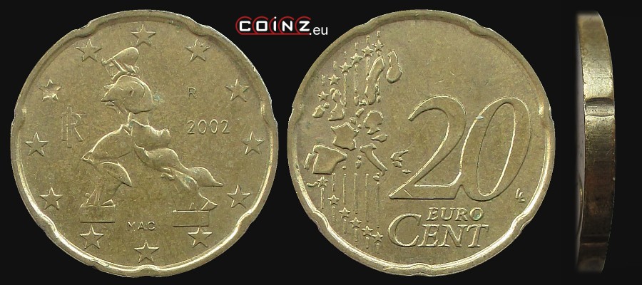 20 euro centów 2002-2007 - monety Włoch
