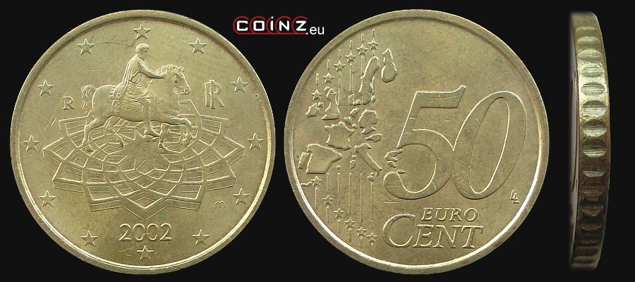 50 euro centów 2002-2007 - monety Włoch