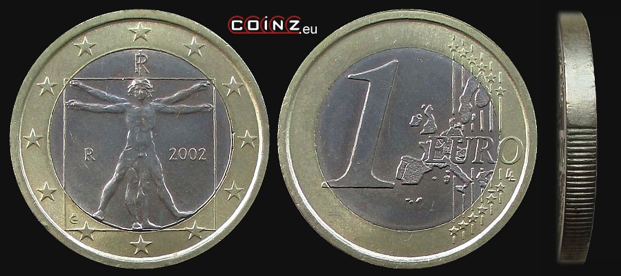1 euro 2002-2007 - monety Włoch