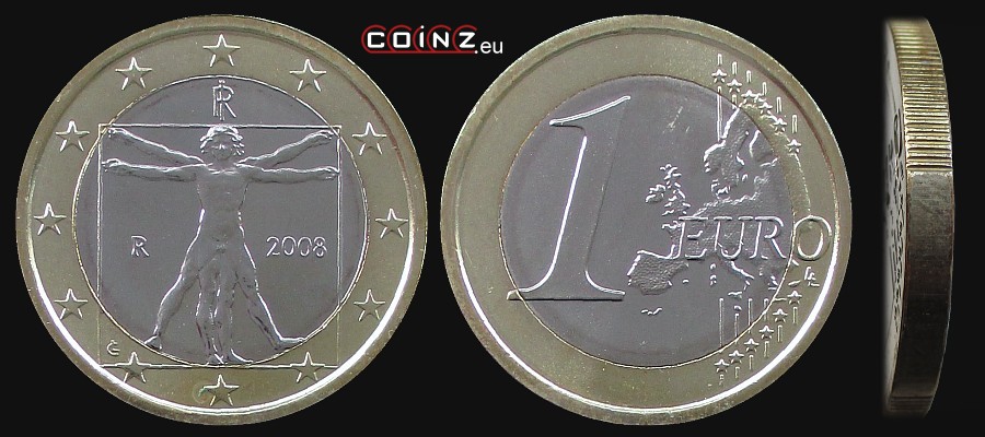 1 euro od 2008 - monety Włoch
