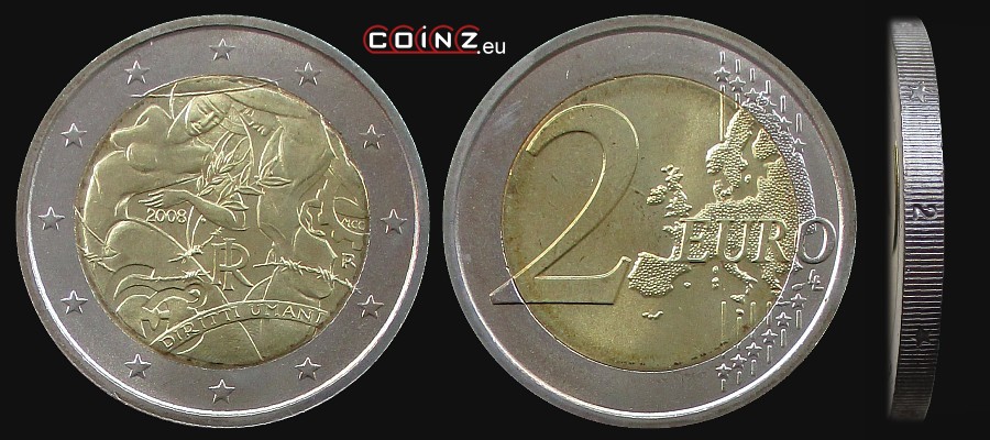 2 euro 2008 Deklaracja Praw Człowieka - monety Włoch